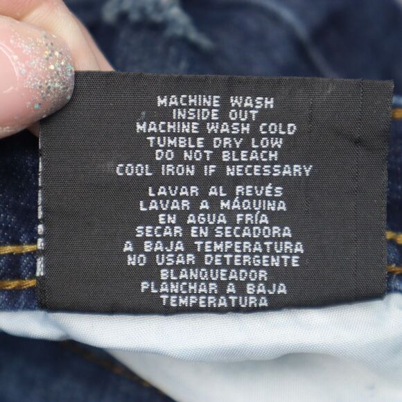 XS Premium Denim Pants Mens 36 Blue Mid Rise Straight Leg Distressed Jeans - Picture 8 of 16